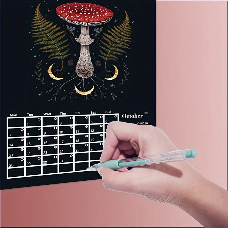 2024 Black Magic Calendars Set   Monthly Color Narcissus Hanging Calendar - Dark Forest Theme