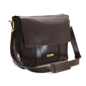 392005 Messenger Bag in Full Grain Dark Brown Leather | Style n Craft