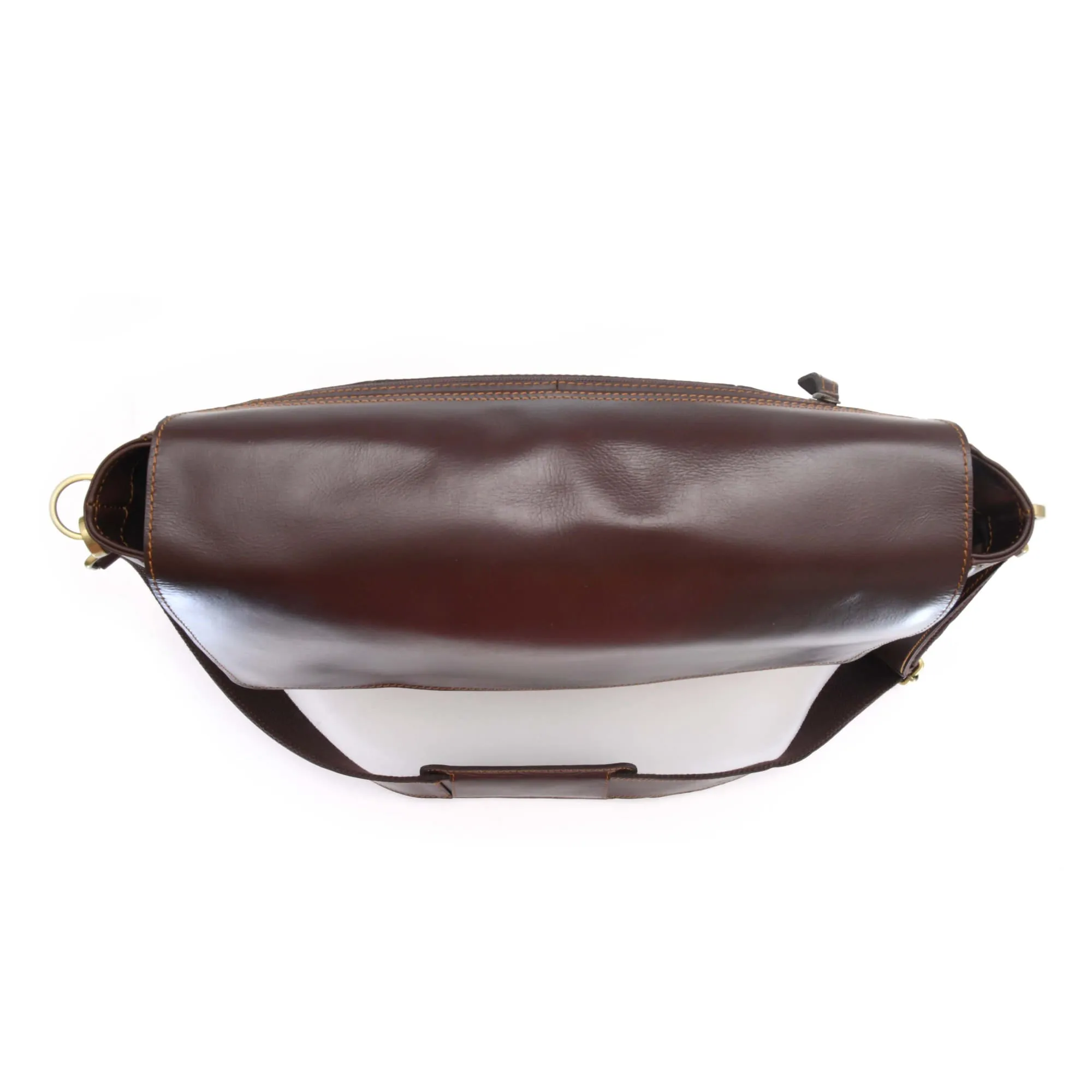 392005 Messenger Bag in Full Grain Dark Brown Leather | Style n Craft