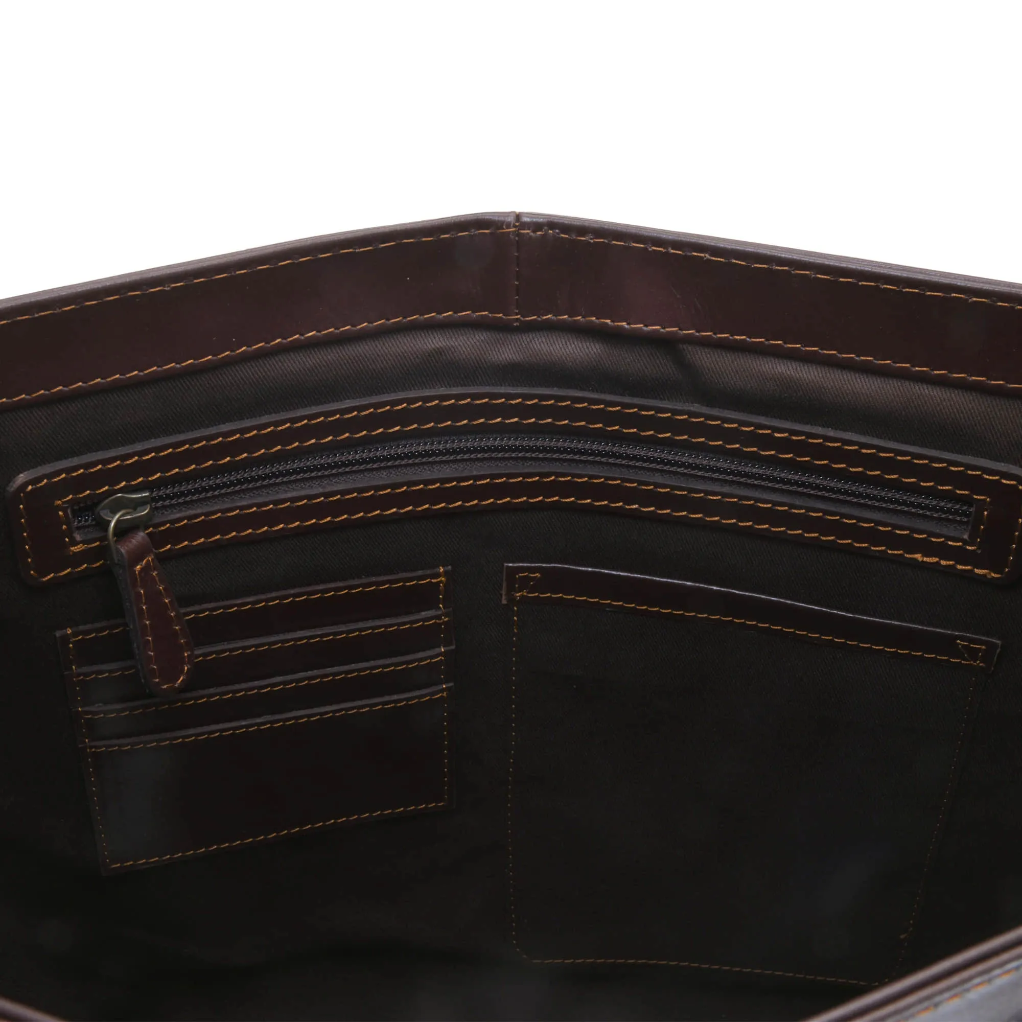 392005 Messenger Bag in Full Grain Dark Brown Leather | Style n Craft