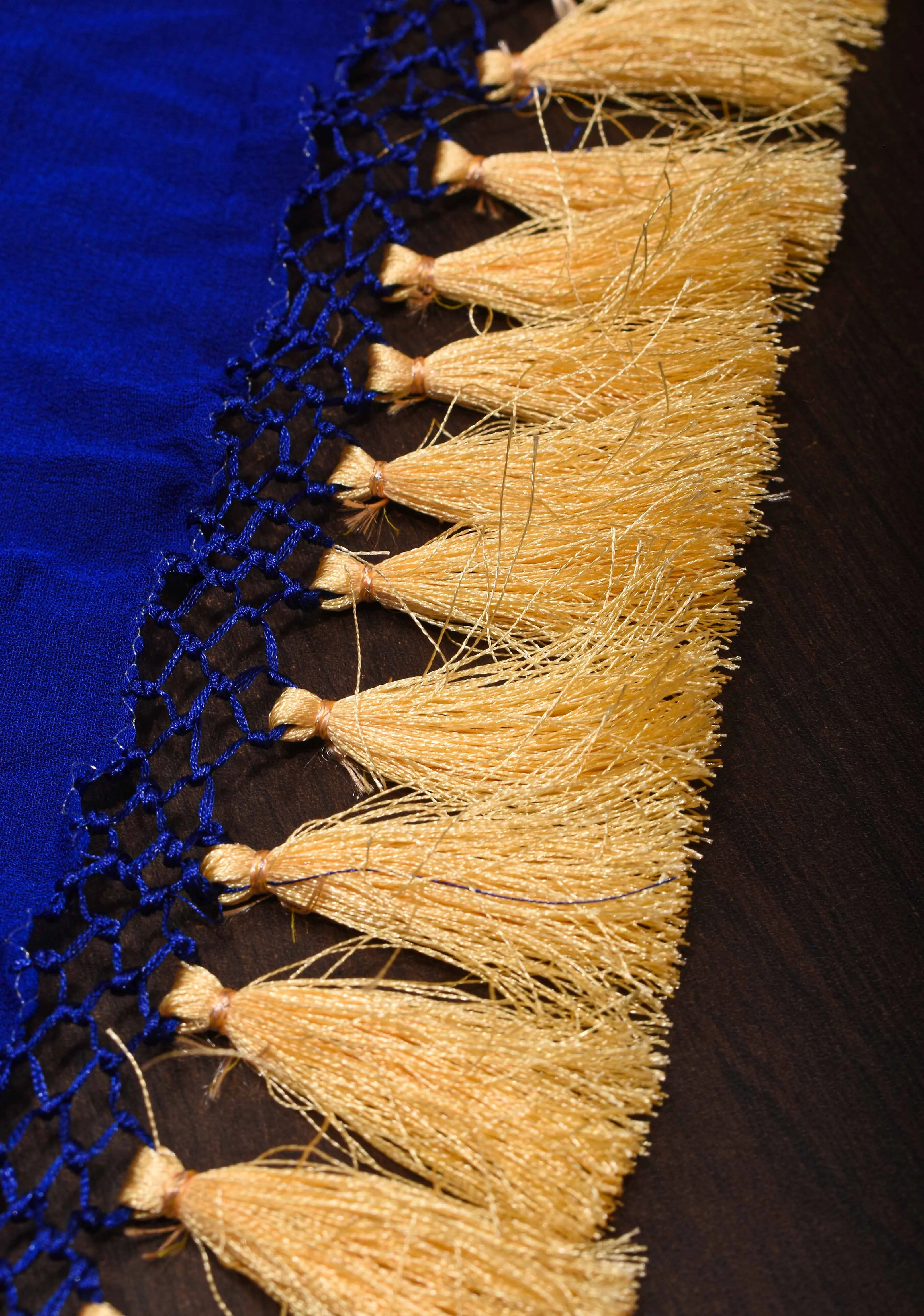 Authentic Sarkam Bandhej Silk Georgette Saree in Blue with Sona Rupa Zari Border | SILK MARK CERTIFIED