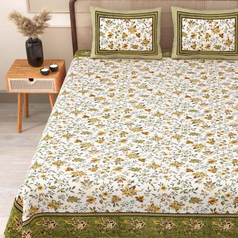 Barkha Printed Bedsheet - Green