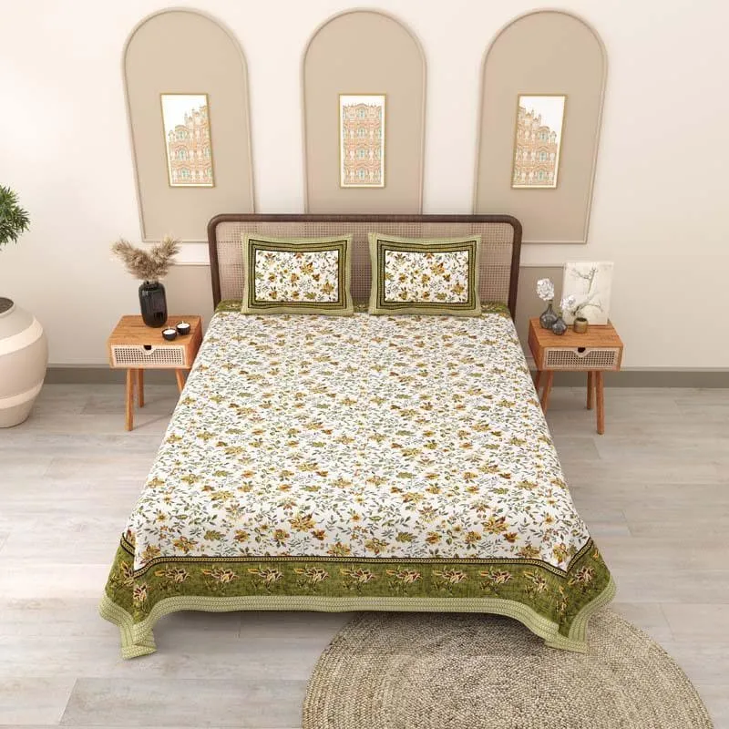Barkha Printed Bedsheet - Green