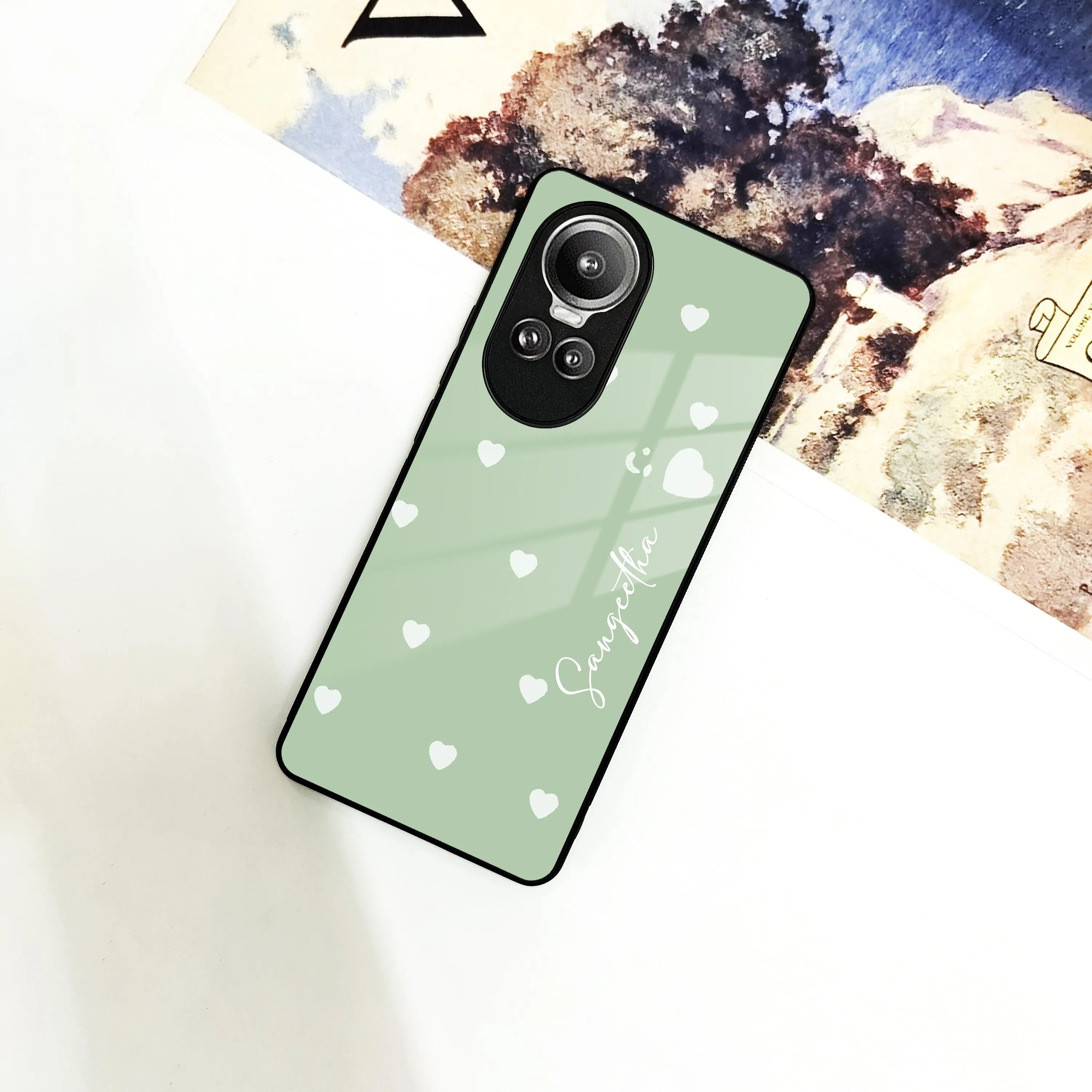 Be Loved Glossy Customised Metal Case Cover Mint Green For Oppo