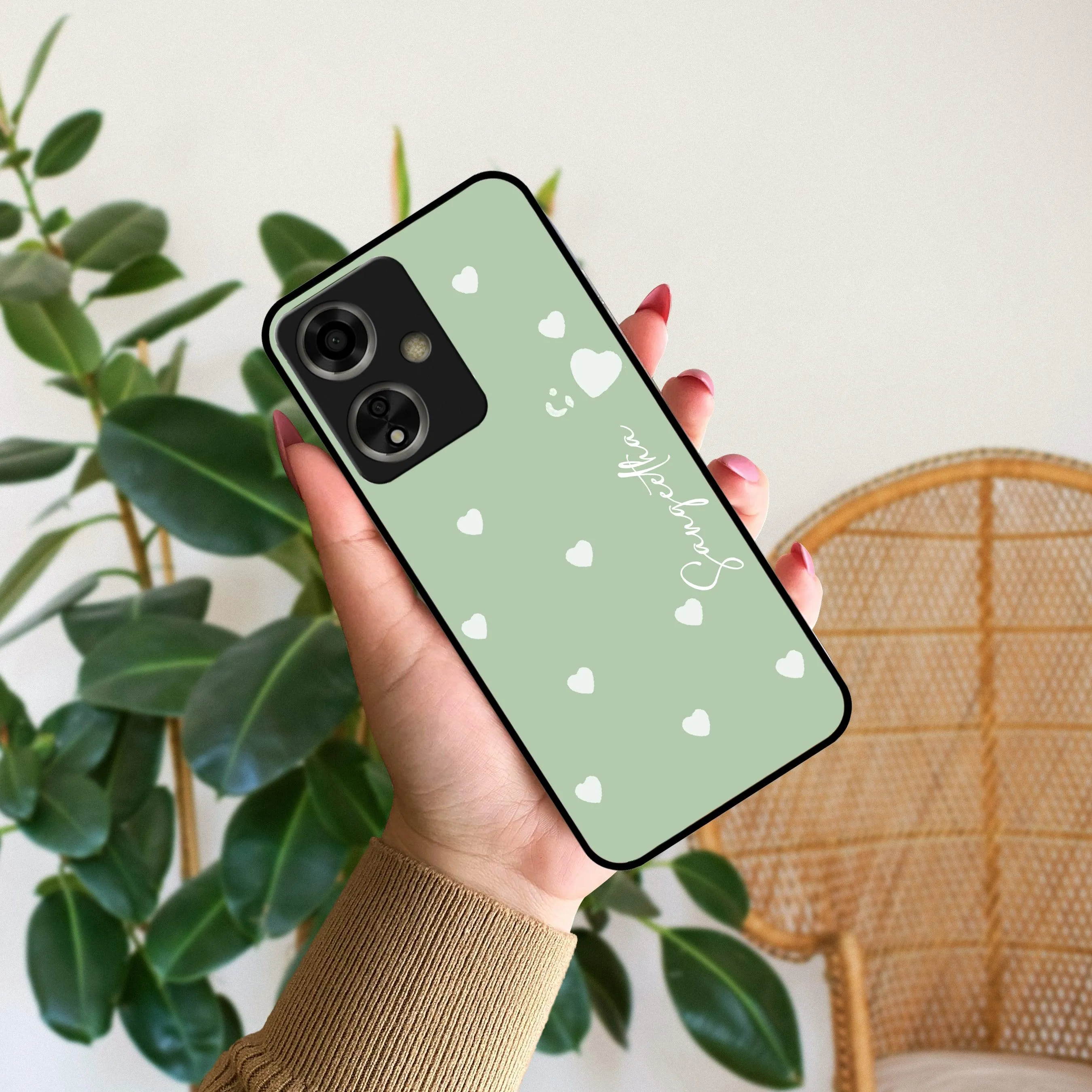 Be Loved Glossy Customised Metal Case Cover Mint Green For Oppo