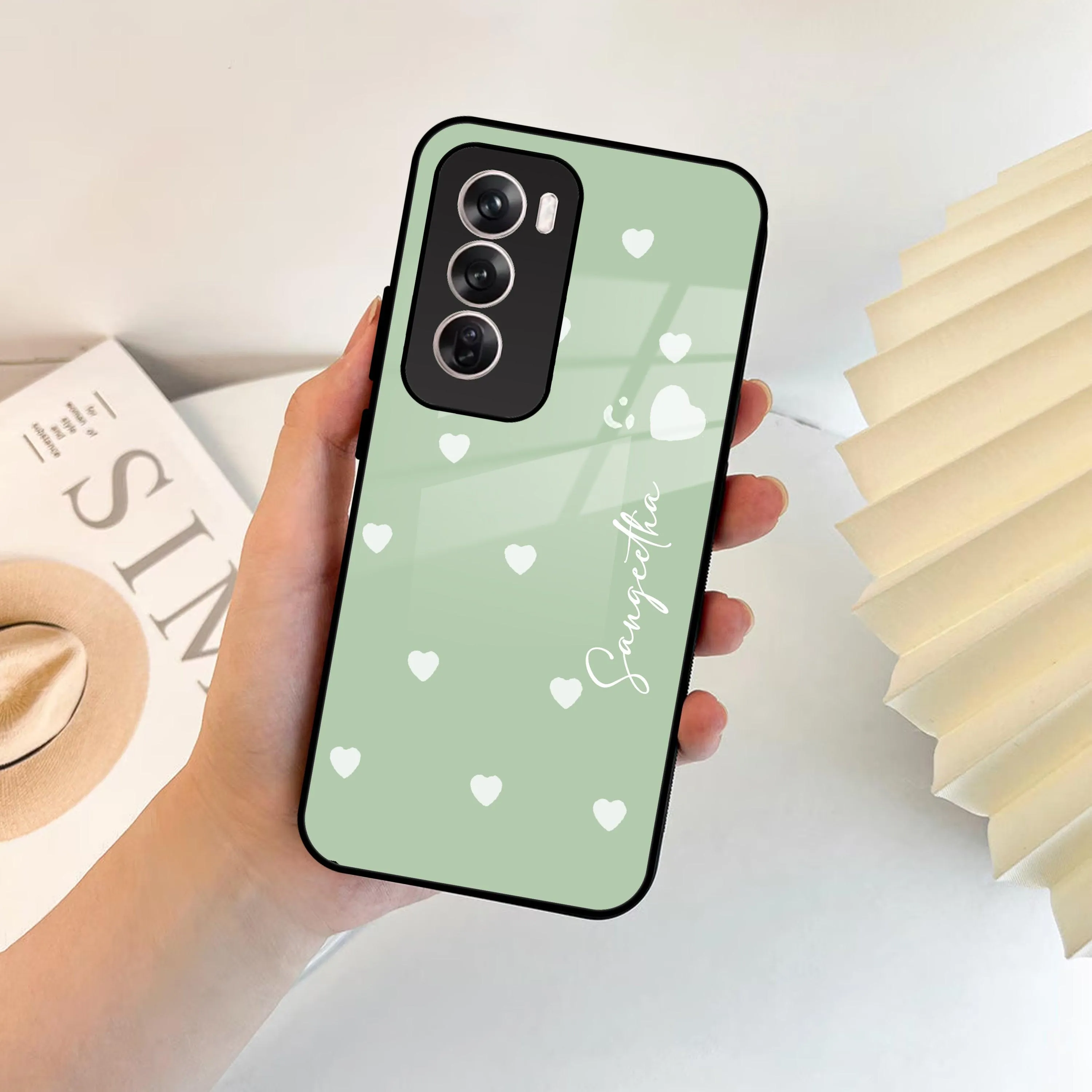 Be Loved Glossy Customised Metal Case Cover Mint Green For Oppo