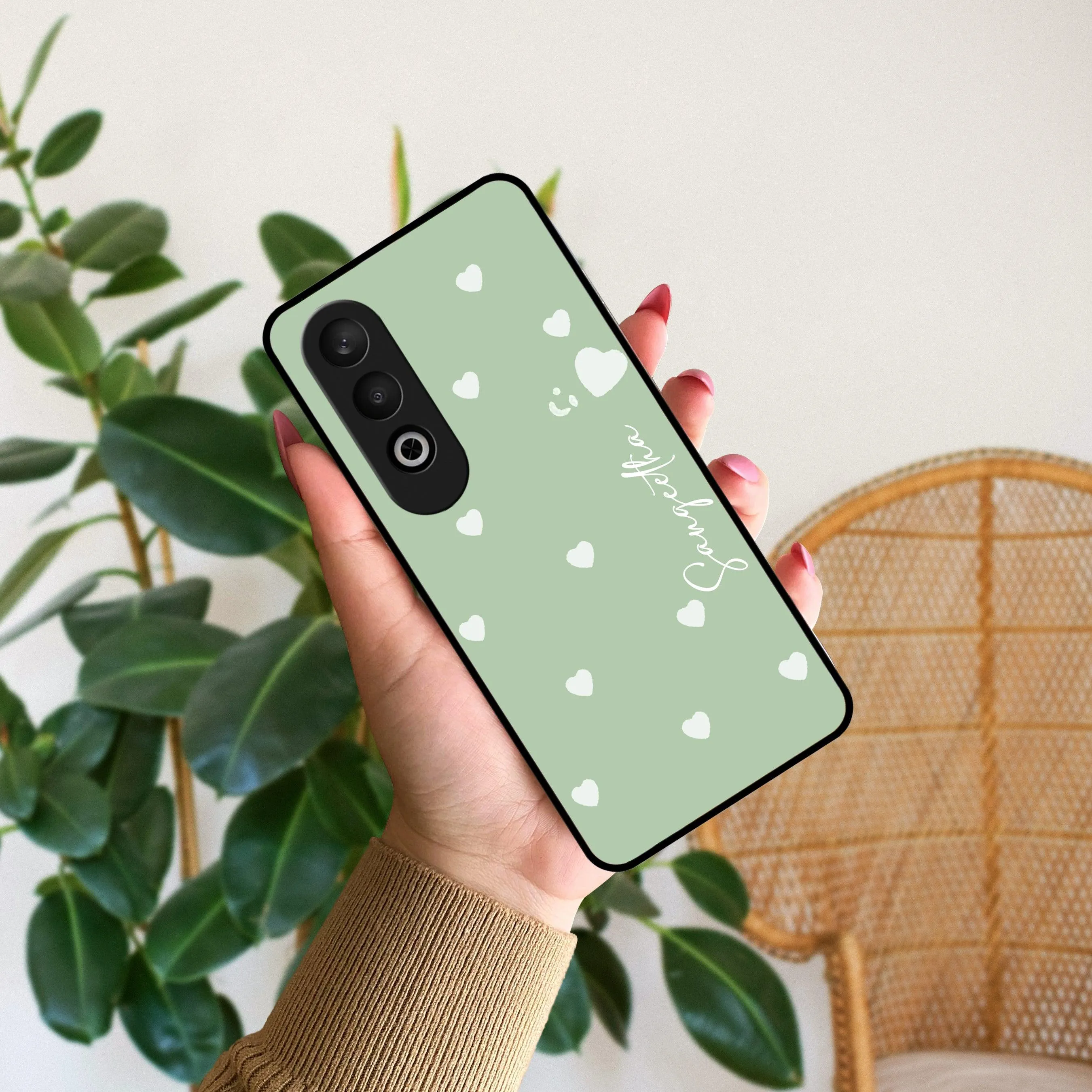 Be Loved Glossy Customised Metal Case Cover Mint Green For Oppo