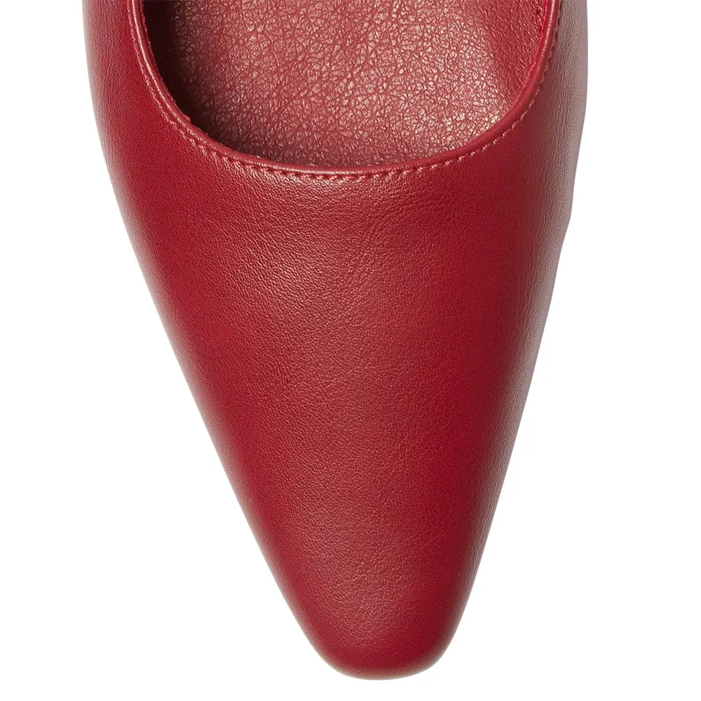 Bianca Flat in Red Smooth