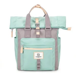 Canary Wharf Backpack - Pastel Green with Grey
