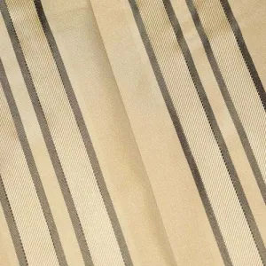 Ceramic Beige/Black Silk Blend Stripe Woven Drapery Fabric
