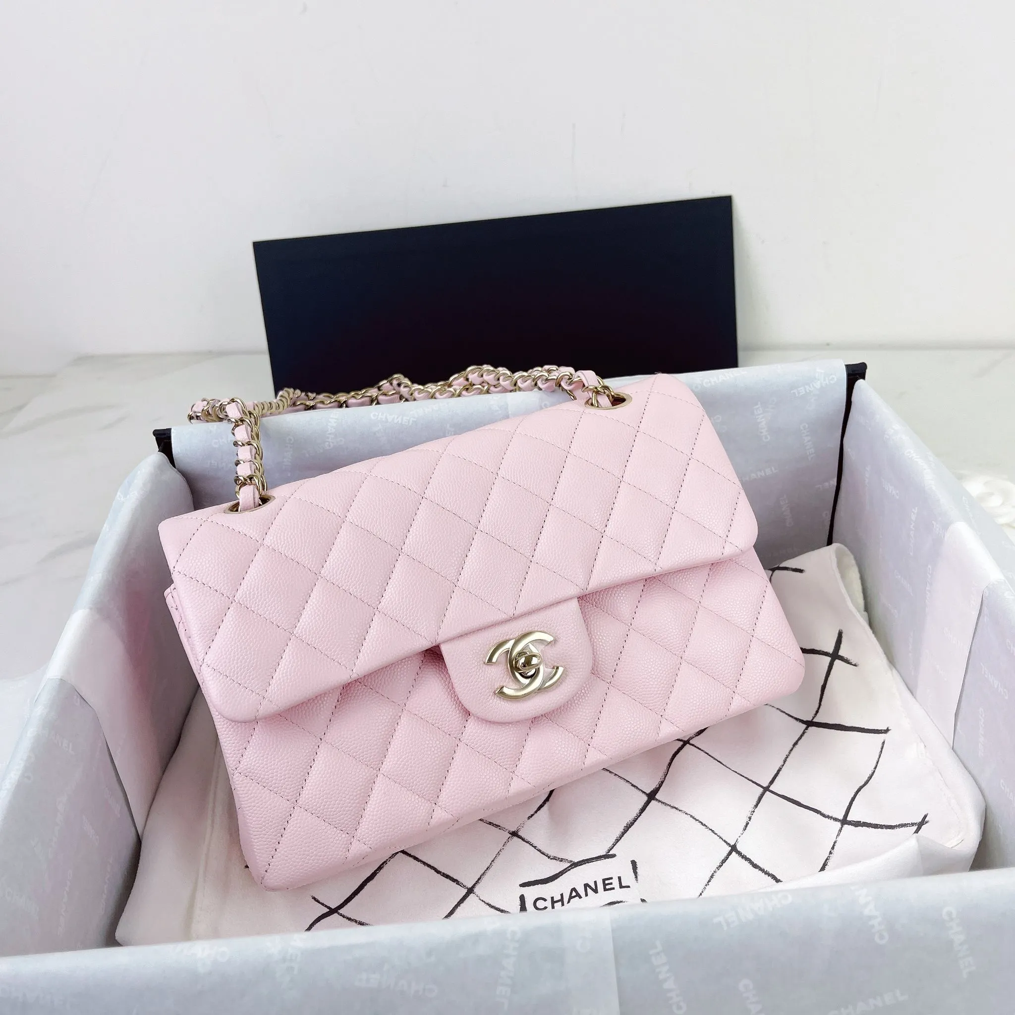 Chanel Timeless Small 22S Sakura Pink Caviar