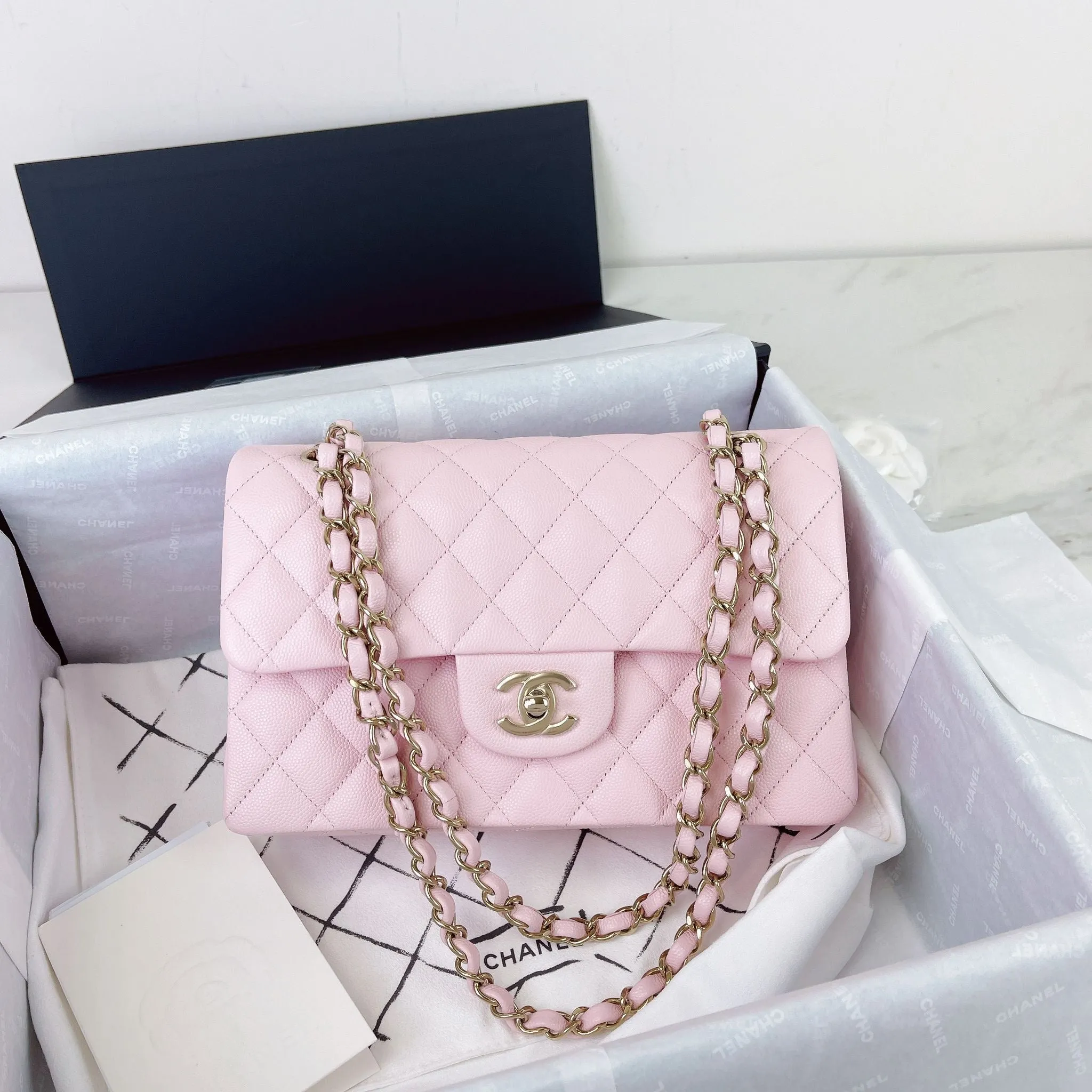 Chanel Timeless Small 22S Sakura Pink Caviar