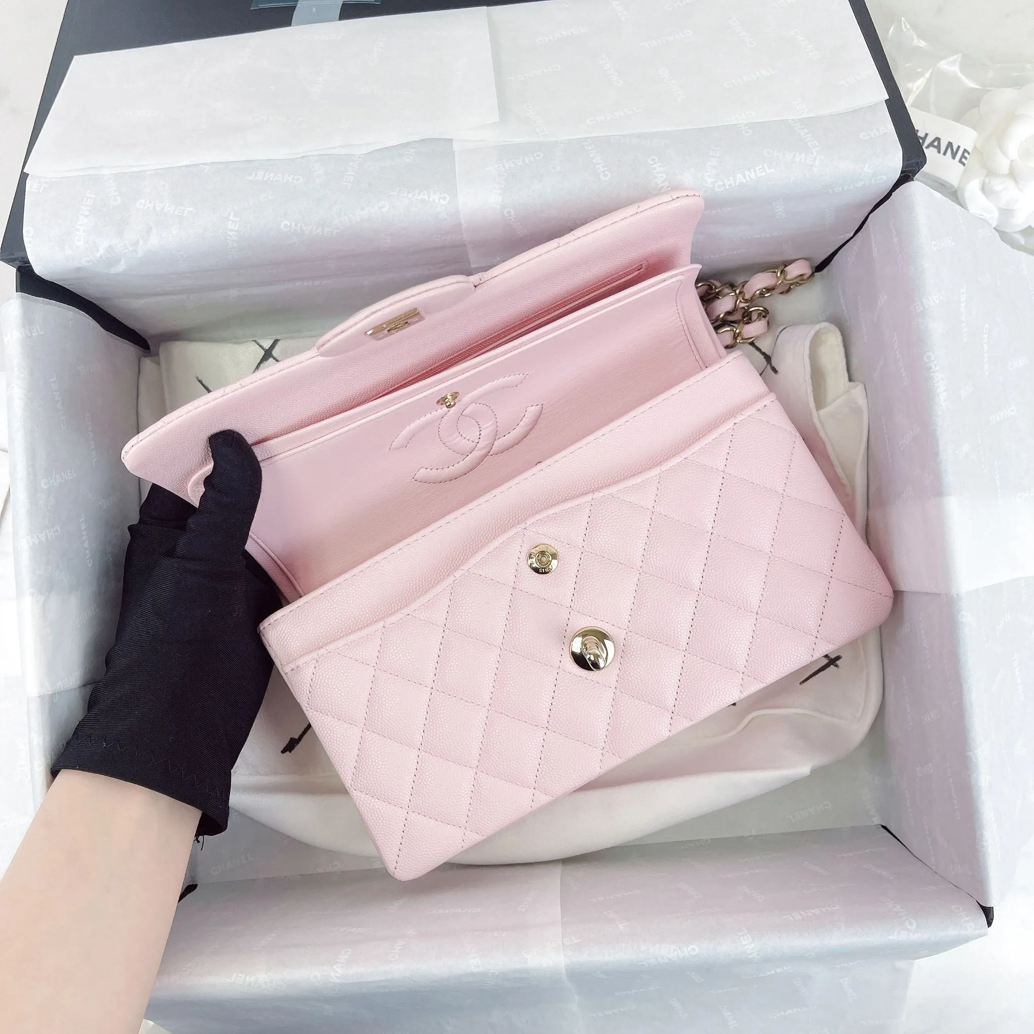 Chanel Timeless Small 22S Sakura Pink Caviar