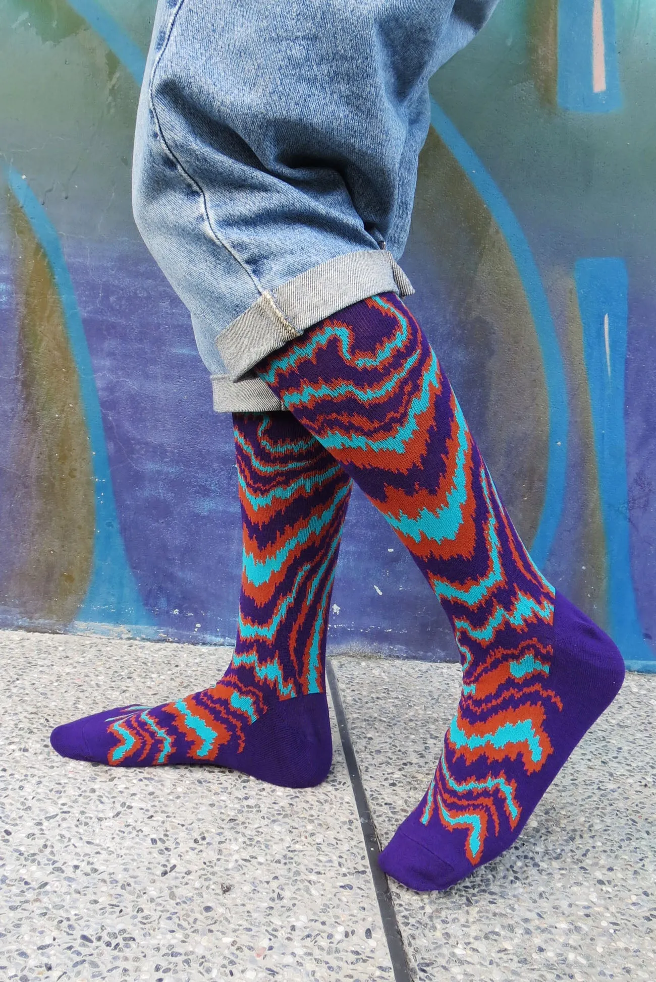 Chaossocks - Marble-men's purple