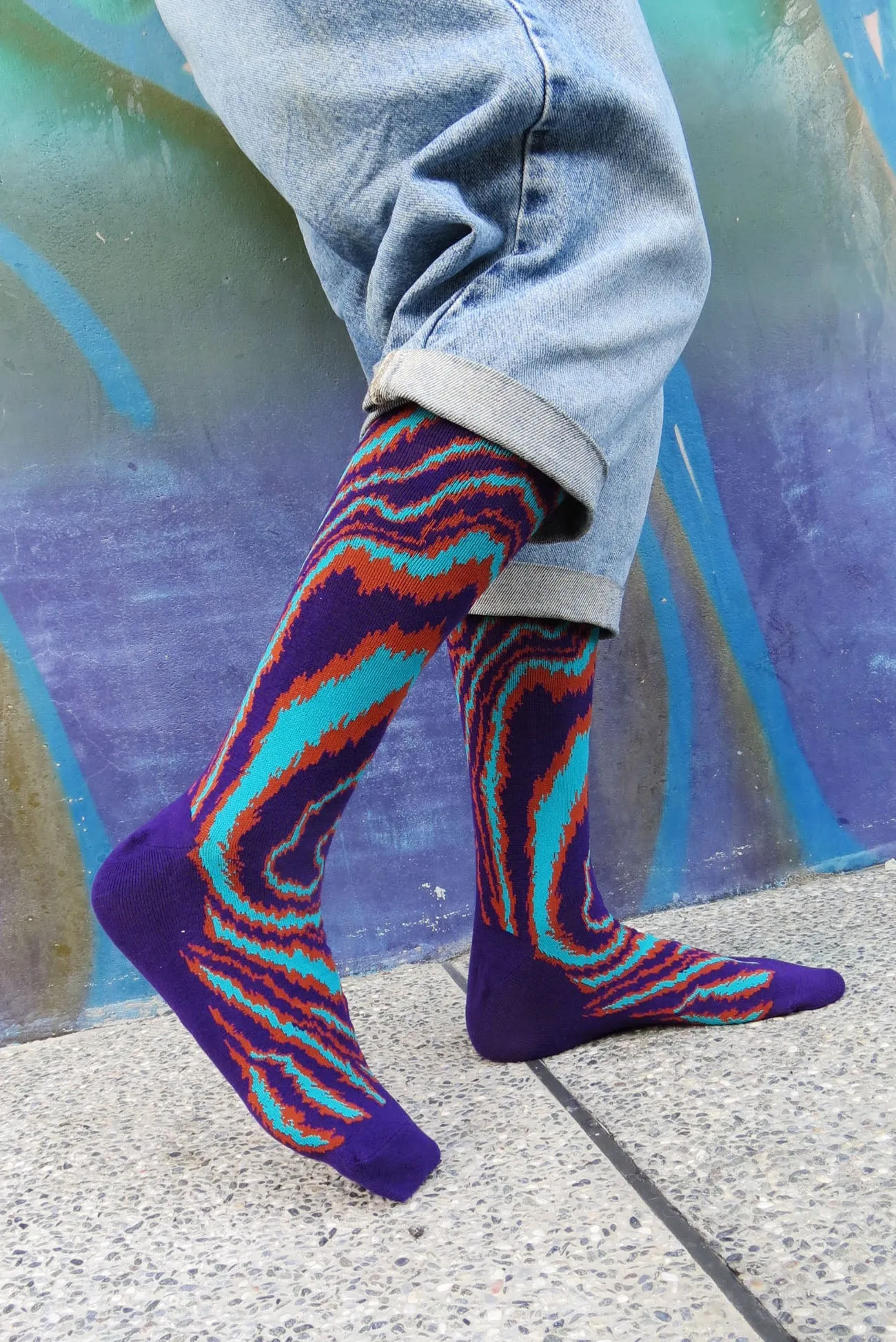 Chaossocks - Marble-men's purple