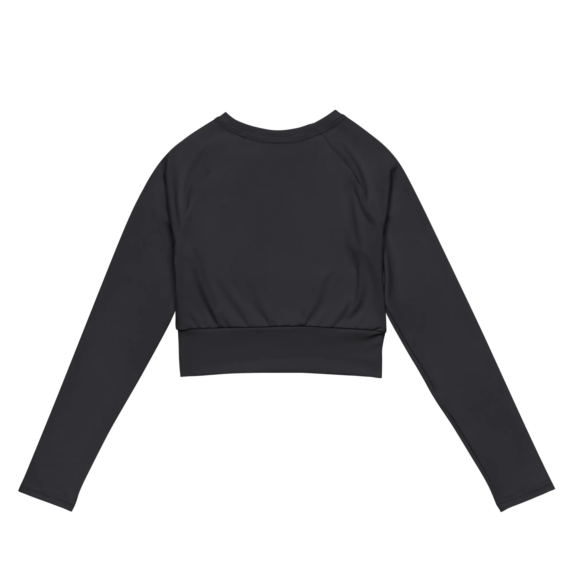 Charcoal Gray Recycled Long-sleeve Crop Top