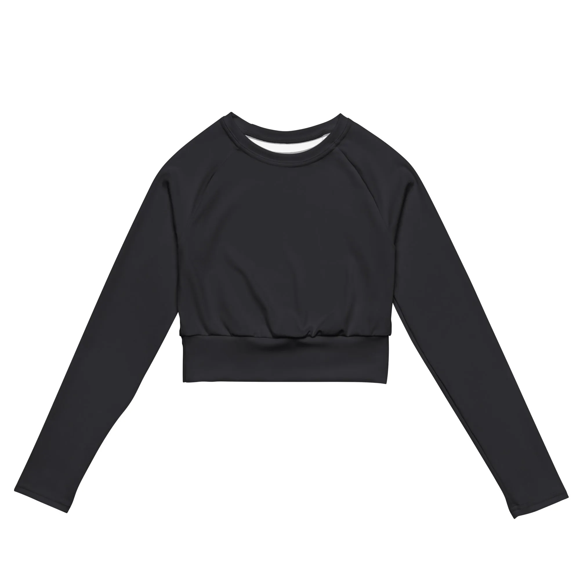Charcoal Gray Recycled Long-sleeve Crop Top