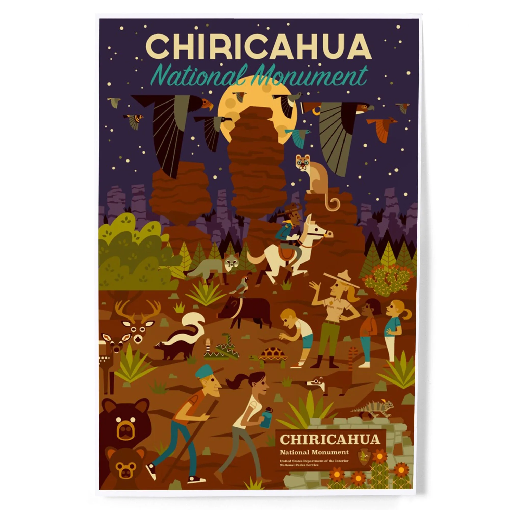 Chiricahua National Monument, Arizona, Night Time Geometric, Art & Giclee Prints