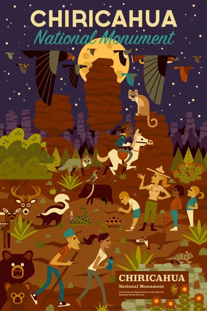 Chiricahua National Monument, Arizona, Night Time Geometric, Art & Giclee Prints