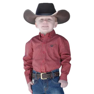 Cinch Infant Boy's Red Printed Button Down Shirt MTW7062327