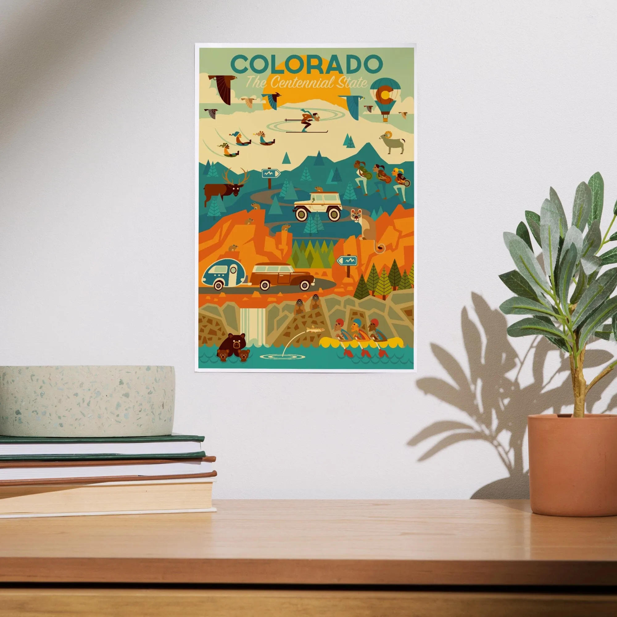Colorado, The Centennial State, Geometric, Art & Giclee Prints