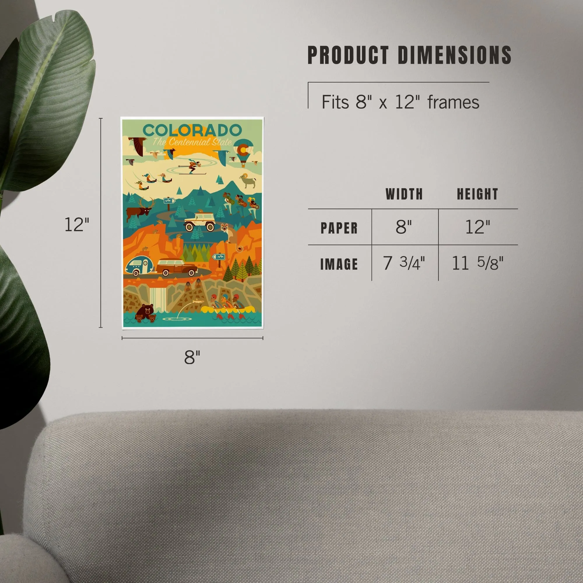 Colorado, The Centennial State, Geometric, Art & Giclee Prints