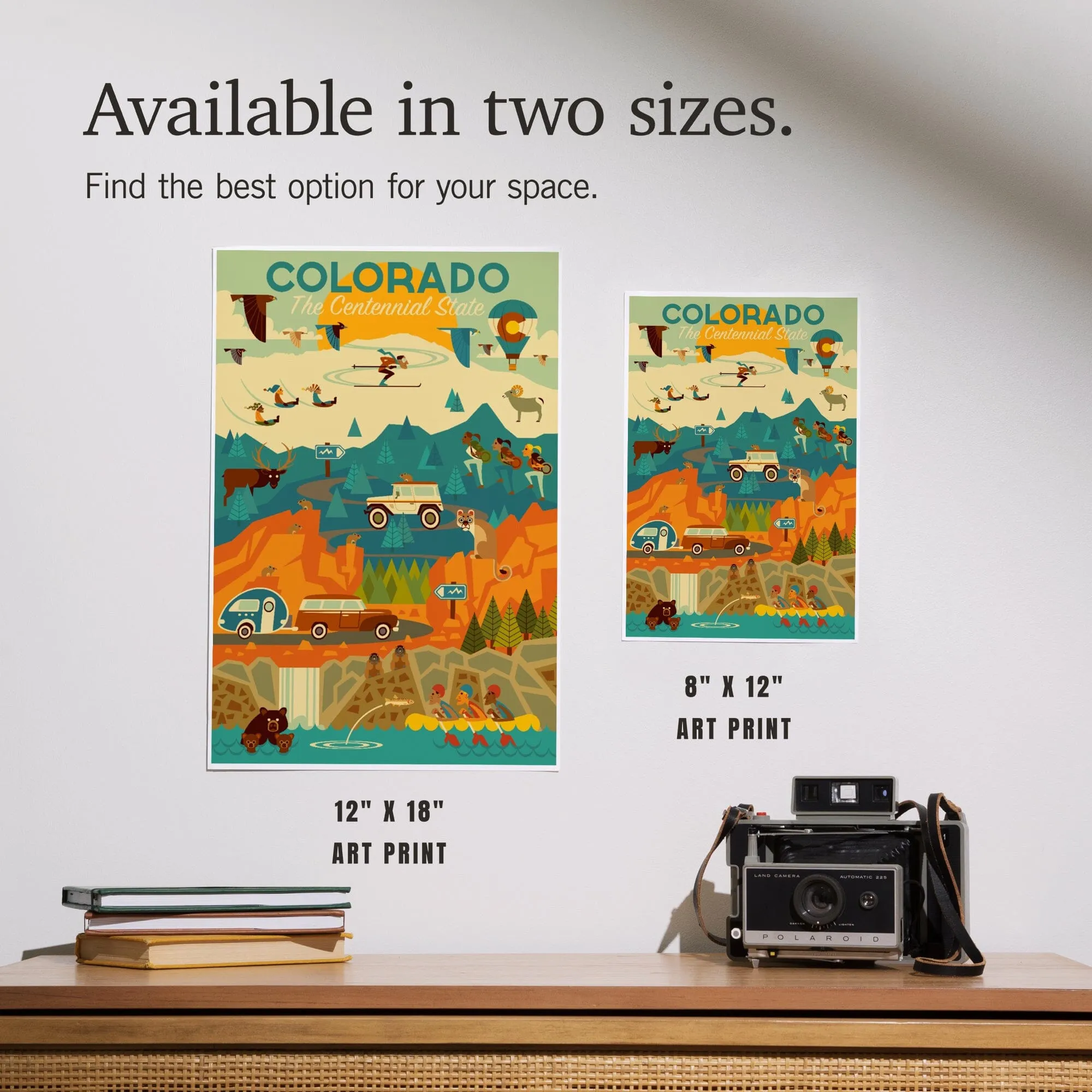 Colorado, The Centennial State, Geometric, Art & Giclee Prints