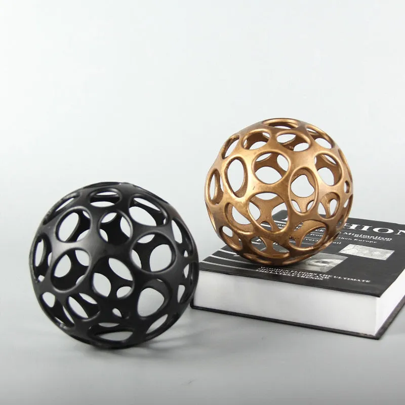 Contemporary Hollow Metal Ball Decor