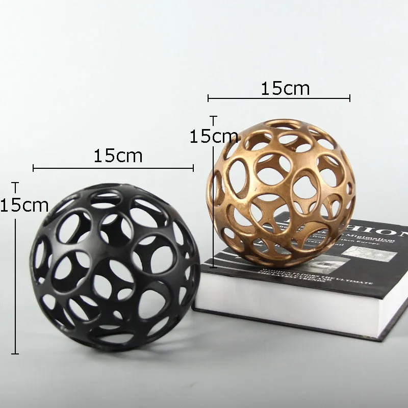 Contemporary Hollow Metal Ball Decor