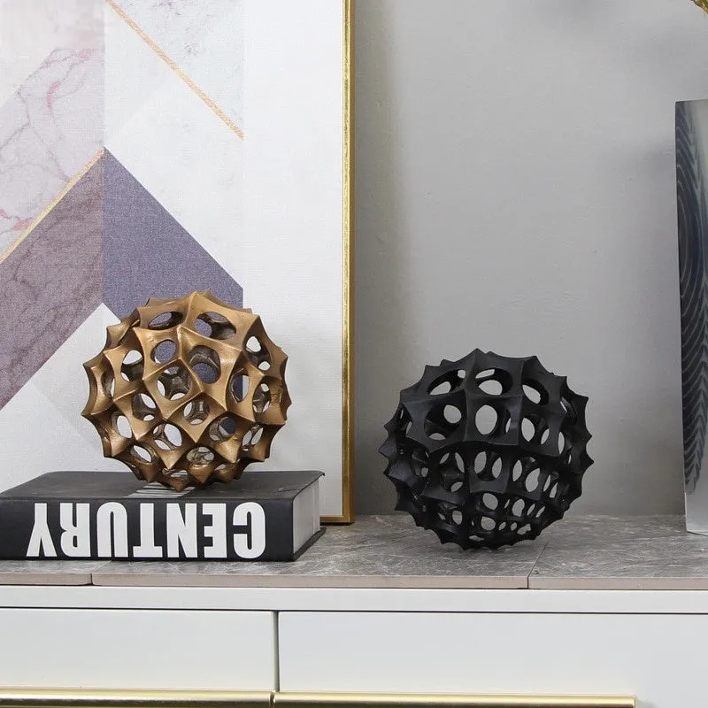 Contemporary Hollow Metal Ball Decor