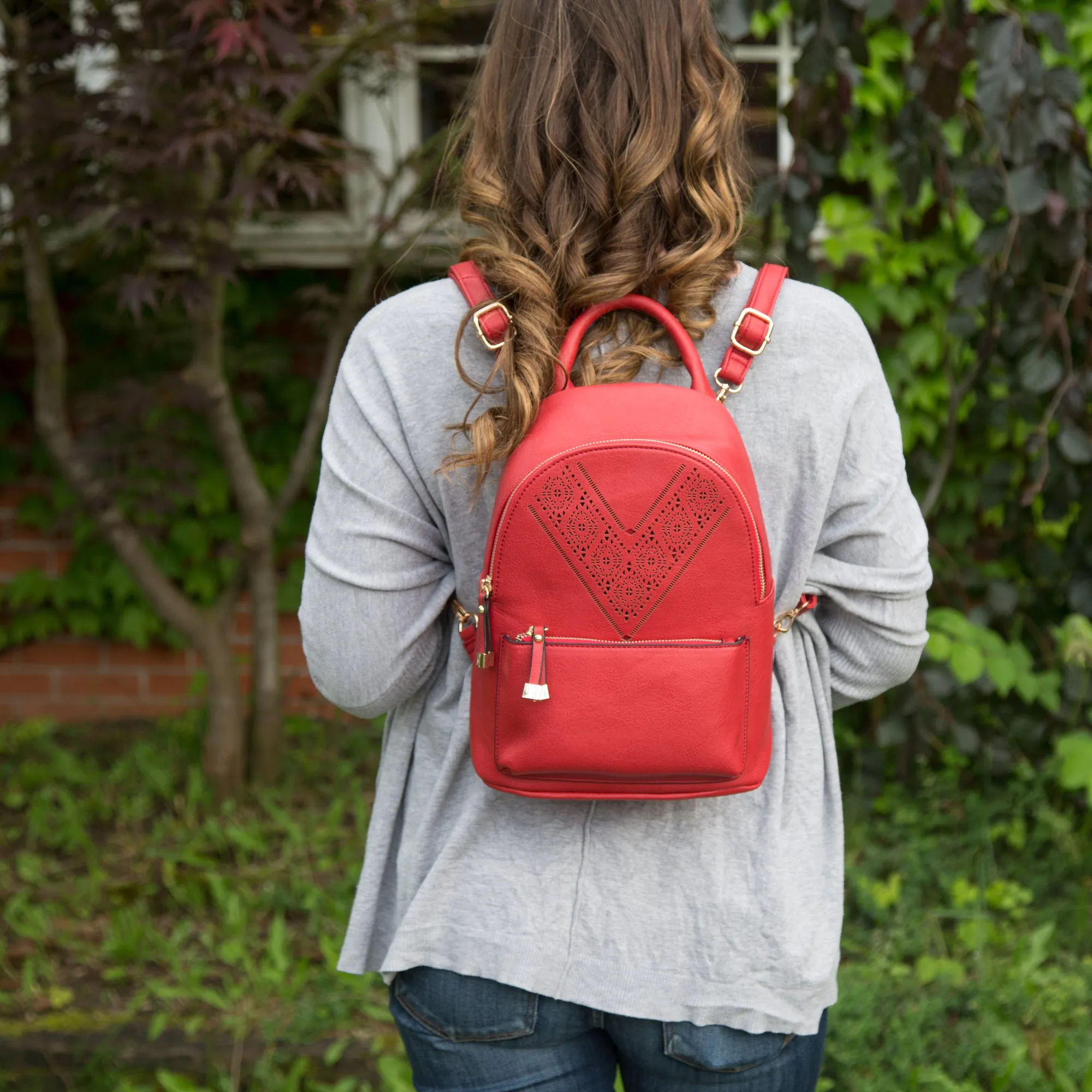 Crimson Ali 9" x 11.5" Backpack Handbag