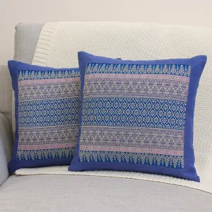 Cushion Covers from Thailand (Pair) - Thai Iris | NOVICA