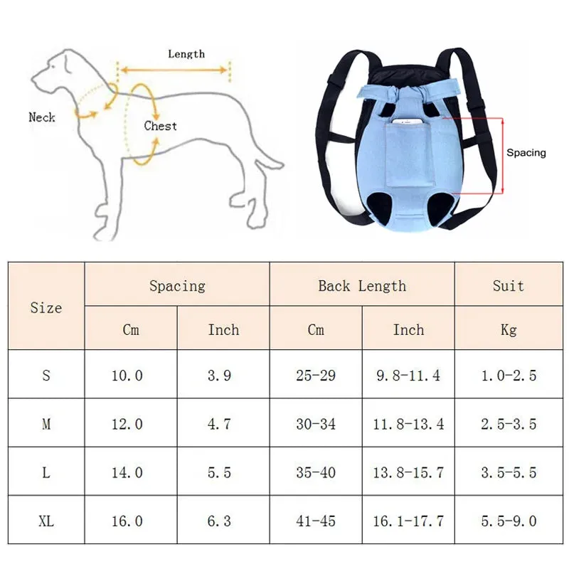 Denim Pet Backpack for Small Dogs and Cats - Breathable and Stylish Carrier