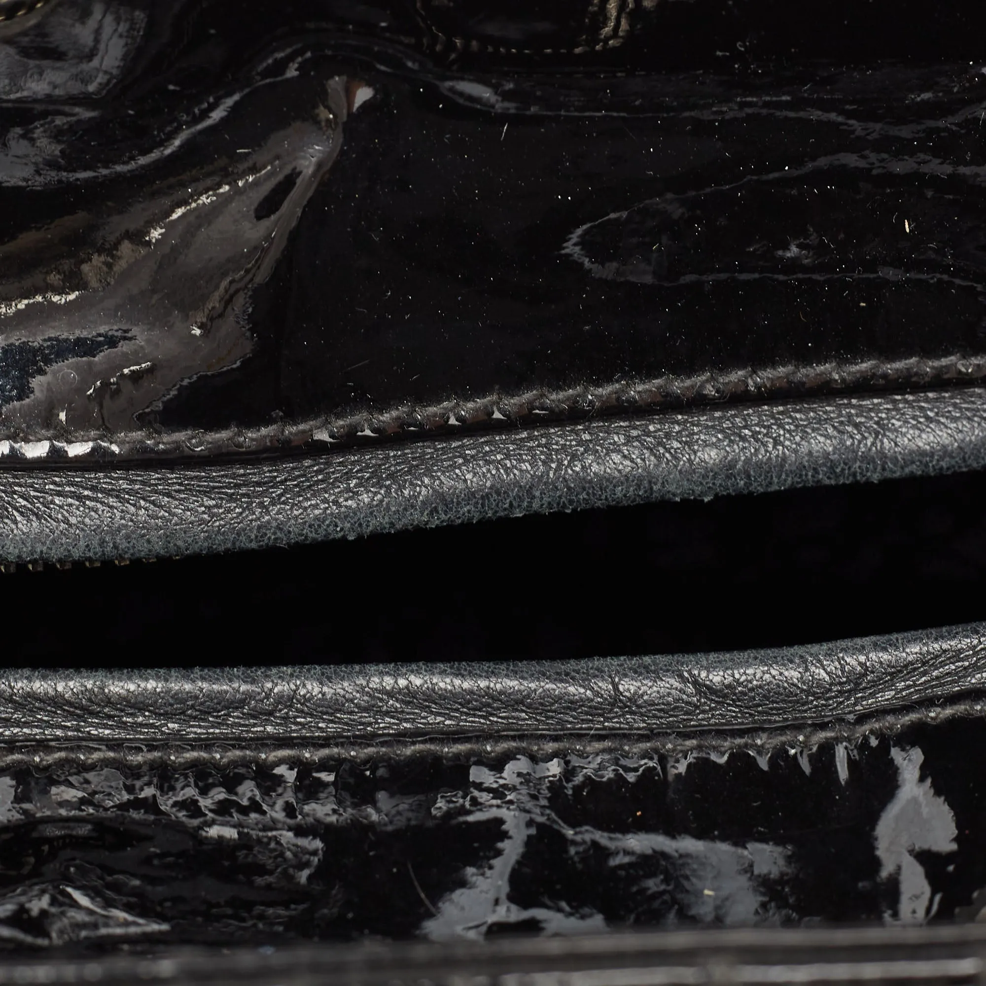 DIOR Black Cannage Patent Leather Large Lady  Tote