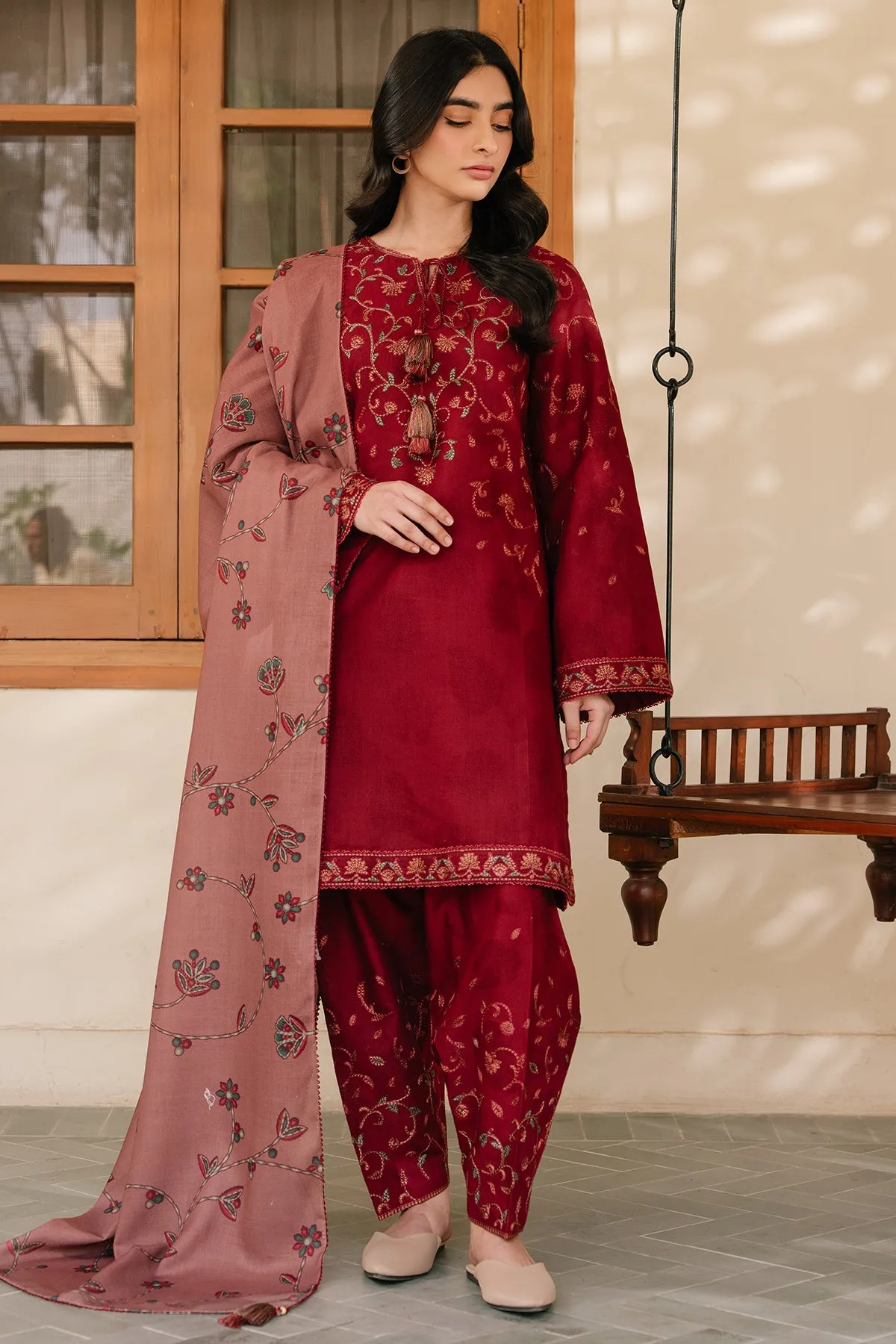 EMBROIDERED JACQUARD KHADDAR UW-0127