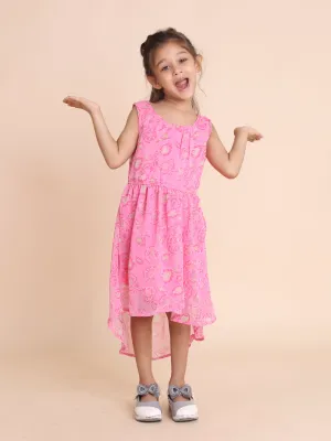 Girls Pink Floral Maxi Dress