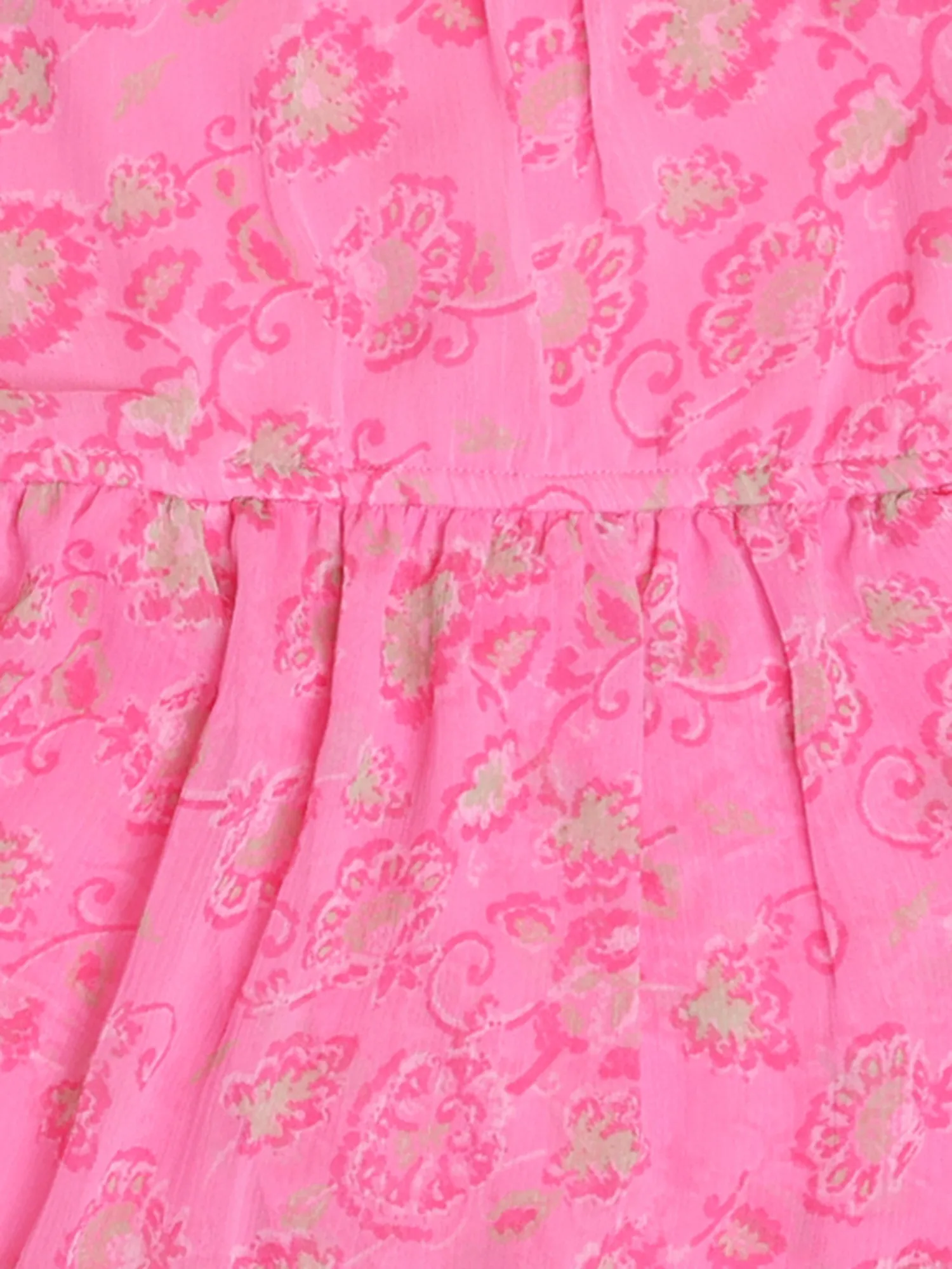 Girls Pink Floral Maxi Dress
