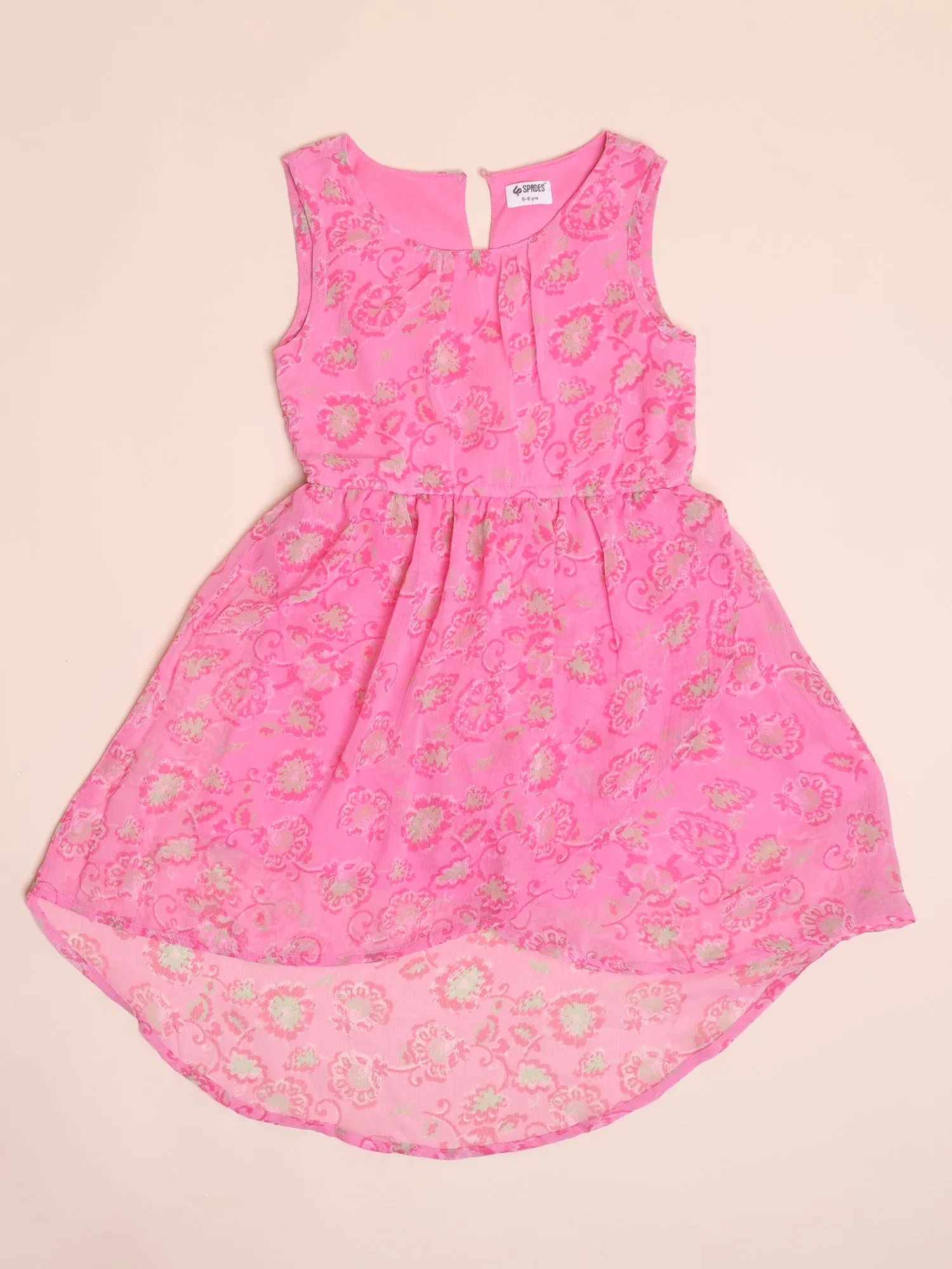 Girls Pink Floral Maxi Dress
