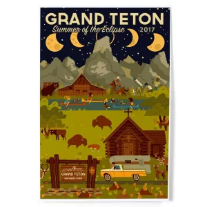 Grand Teton National Park, Wyoming, Summer of the Eclipse, Geometric, Art & Giclee Prints