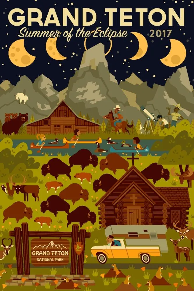 Grand Teton National Park, Wyoming, Summer of the Eclipse, Geometric, Art & Giclee Prints
