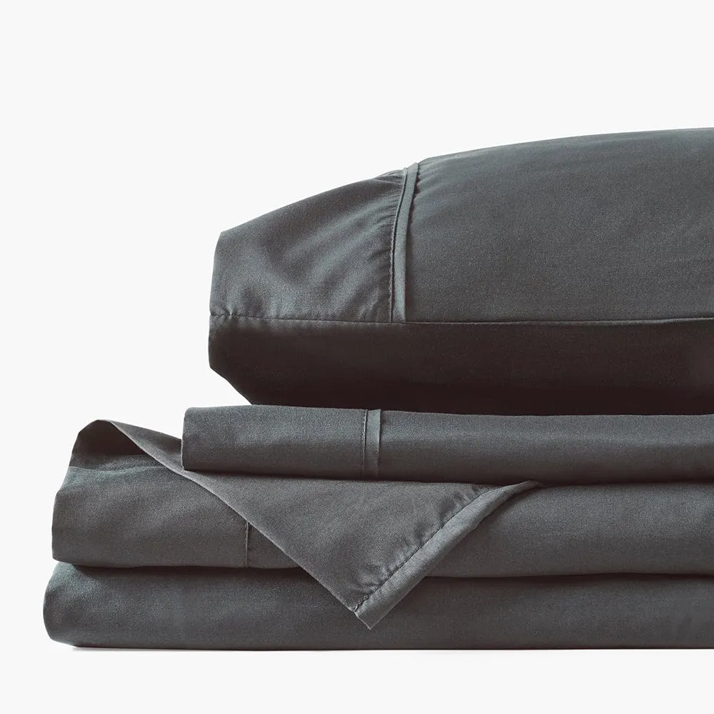Graphite Gray Low Profile Sheet Set For 8"-14" Thin Mattresses