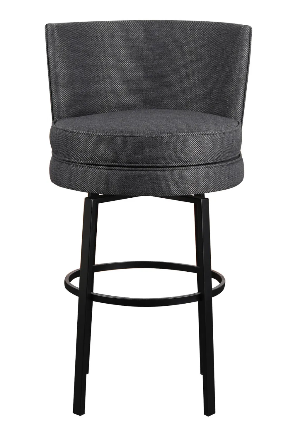 Gray Upholstered Swivel Bar Stool | Andrew Martin Povis