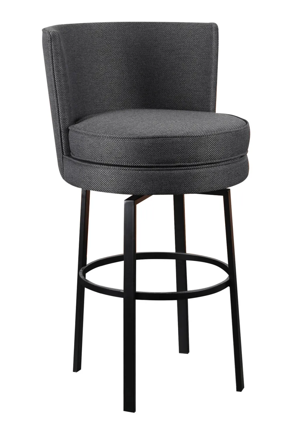 Gray Upholstered Swivel Bar Stool | Andrew Martin Povis