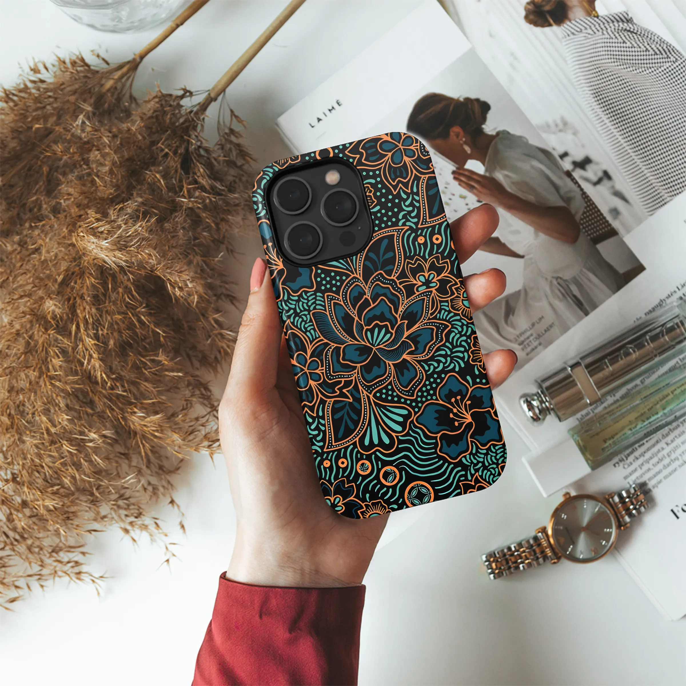 Indonesian Batik Cover Printing Phone Case iPhone Samsung Cover Pixel 3832