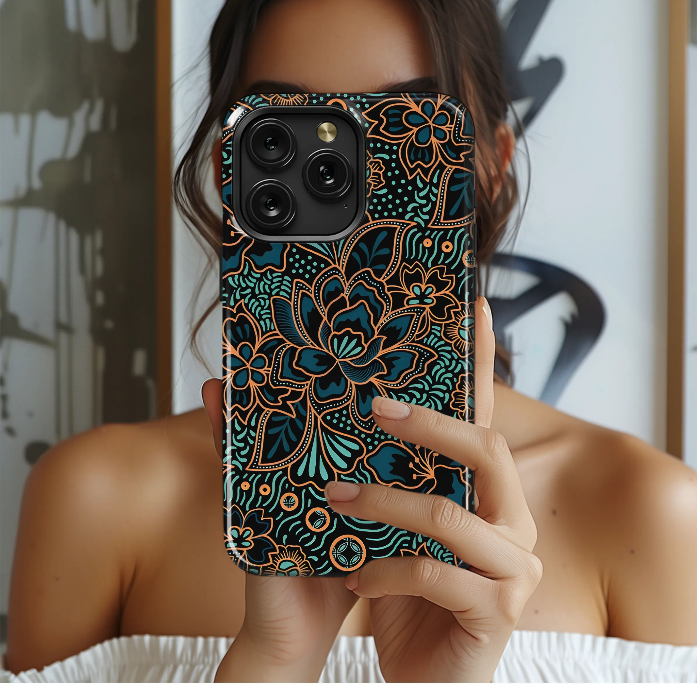 Indonesian Batik Cover Printing Phone Case iPhone Samsung Cover Pixel 3832