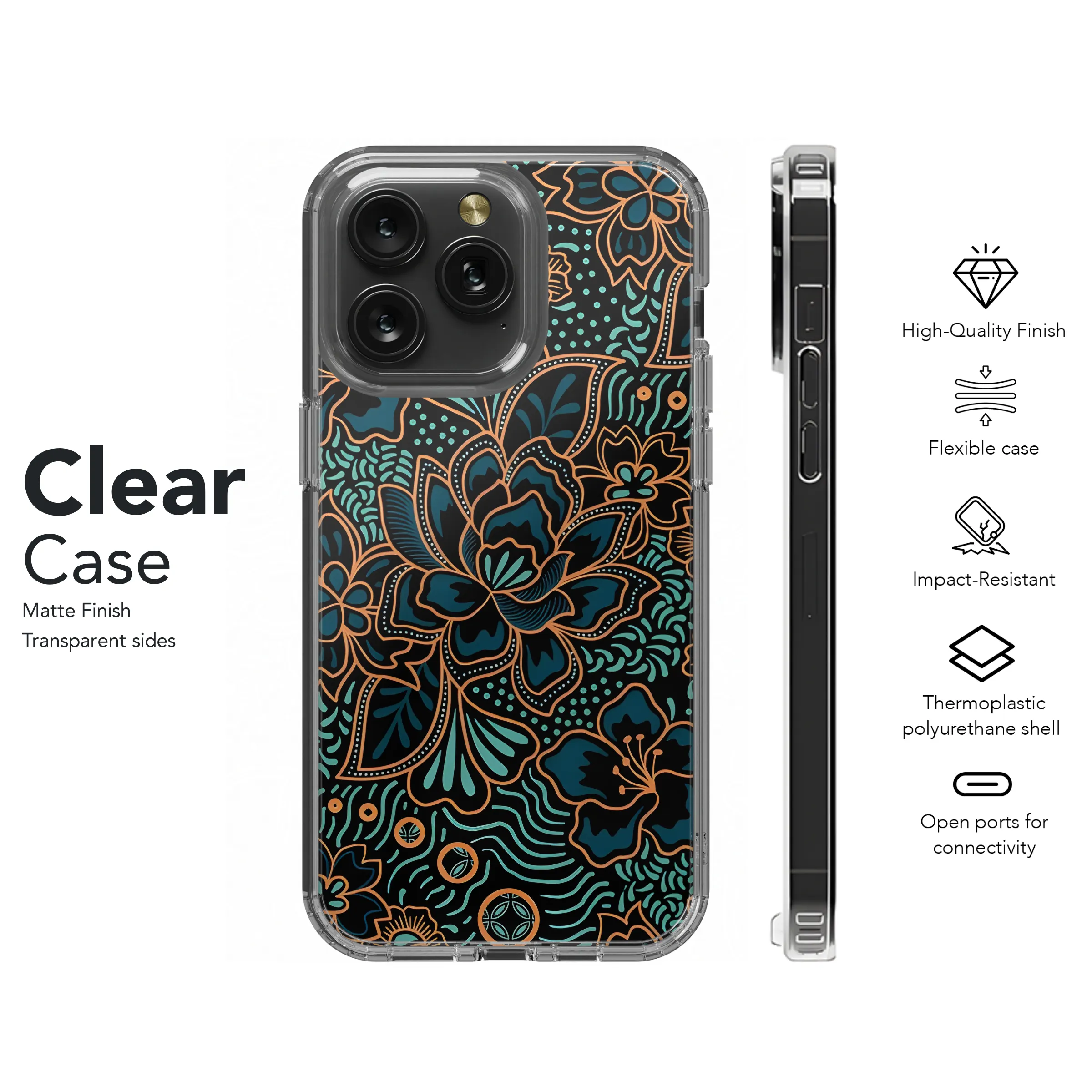 Indonesian Batik Cover Printing Phone Case iPhone Samsung Cover Pixel 3832