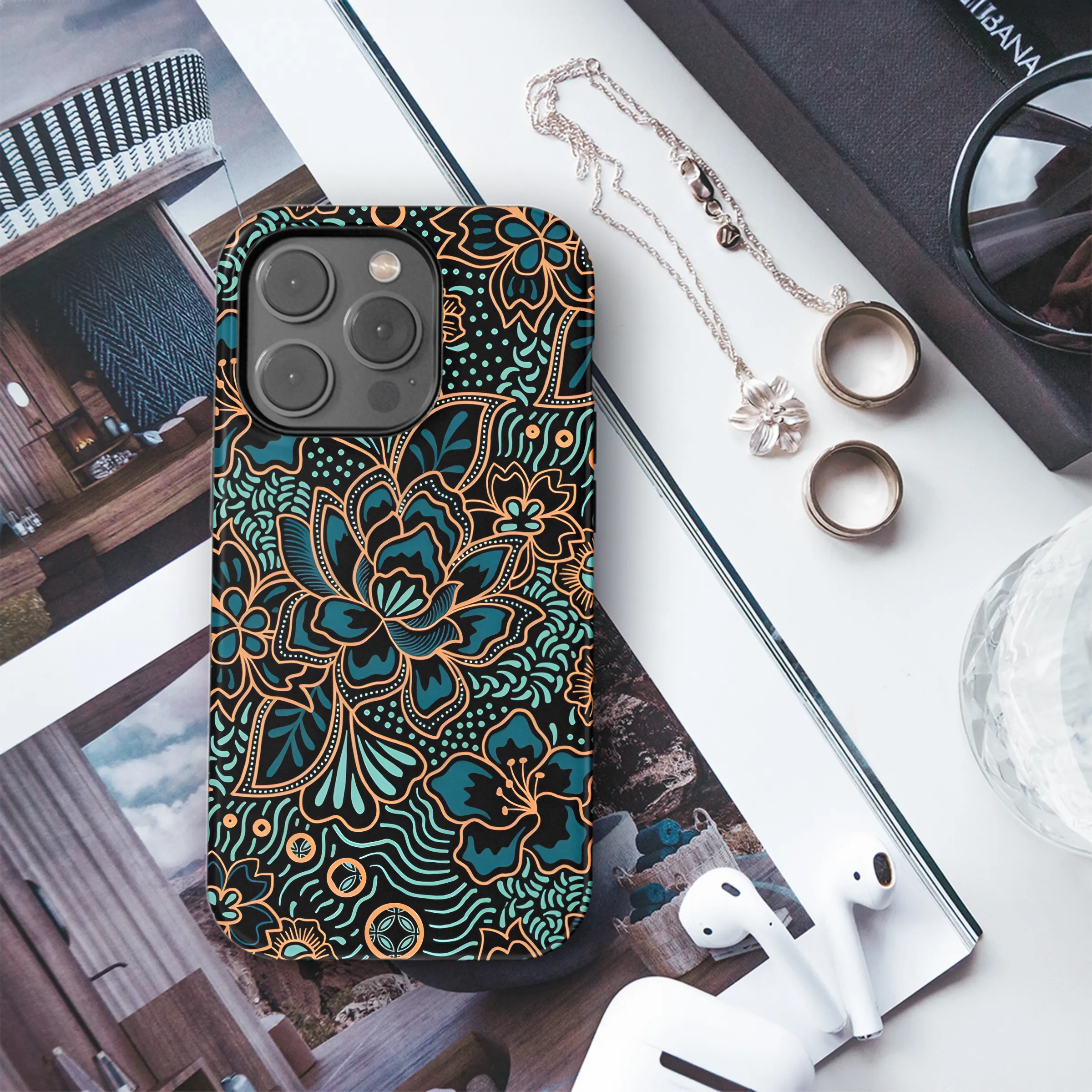 Indonesian Batik Cover Printing Phone Case iPhone Samsung Cover Pixel 3832