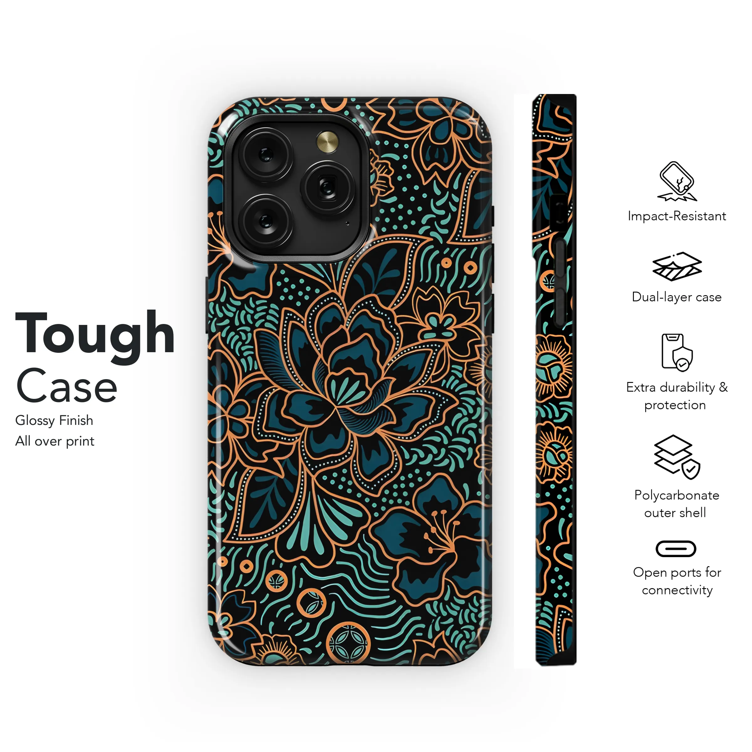 Indonesian Batik Cover Printing Phone Case iPhone Samsung Cover Pixel 3832