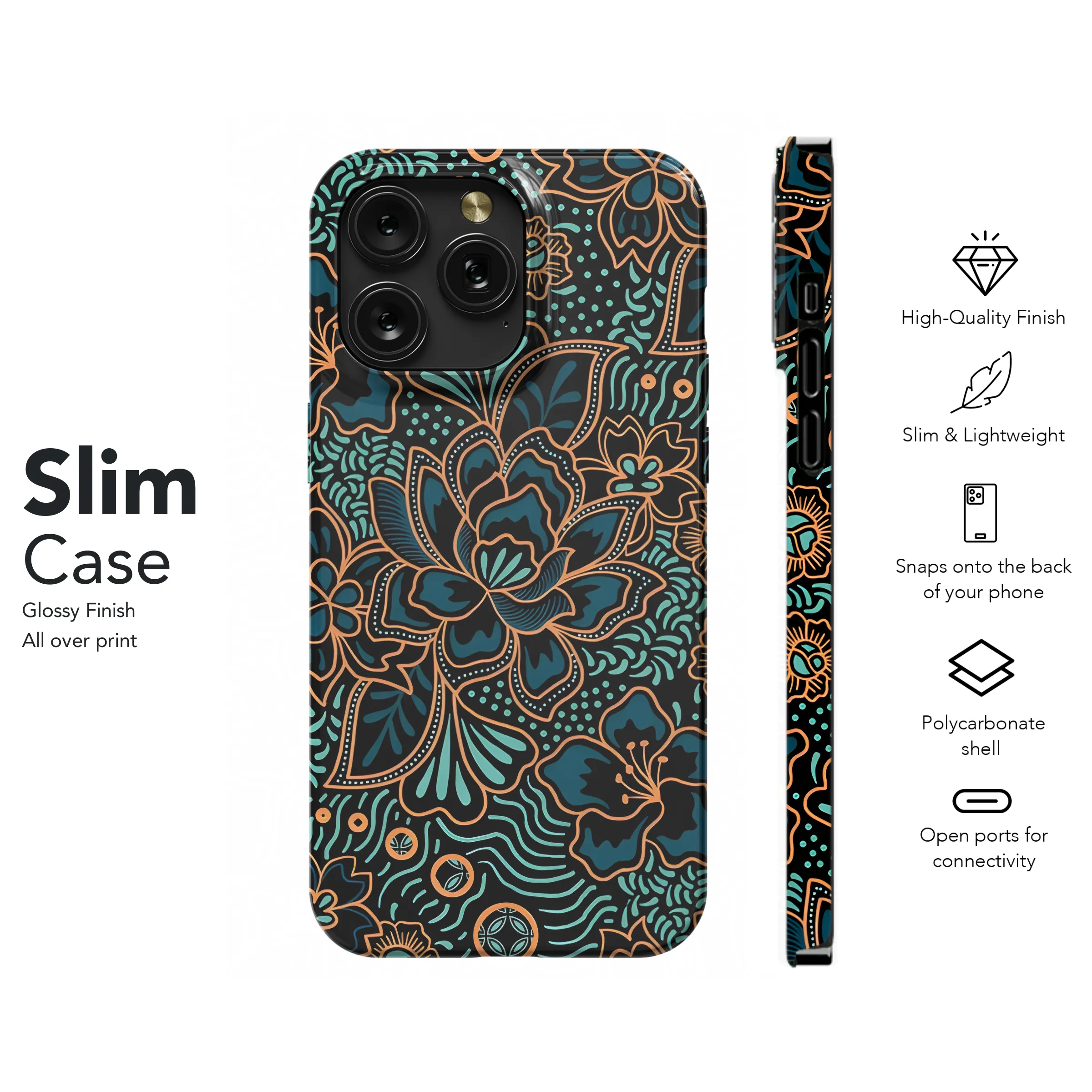Indonesian Batik Cover Printing Phone Case iPhone Samsung Cover Pixel 3832