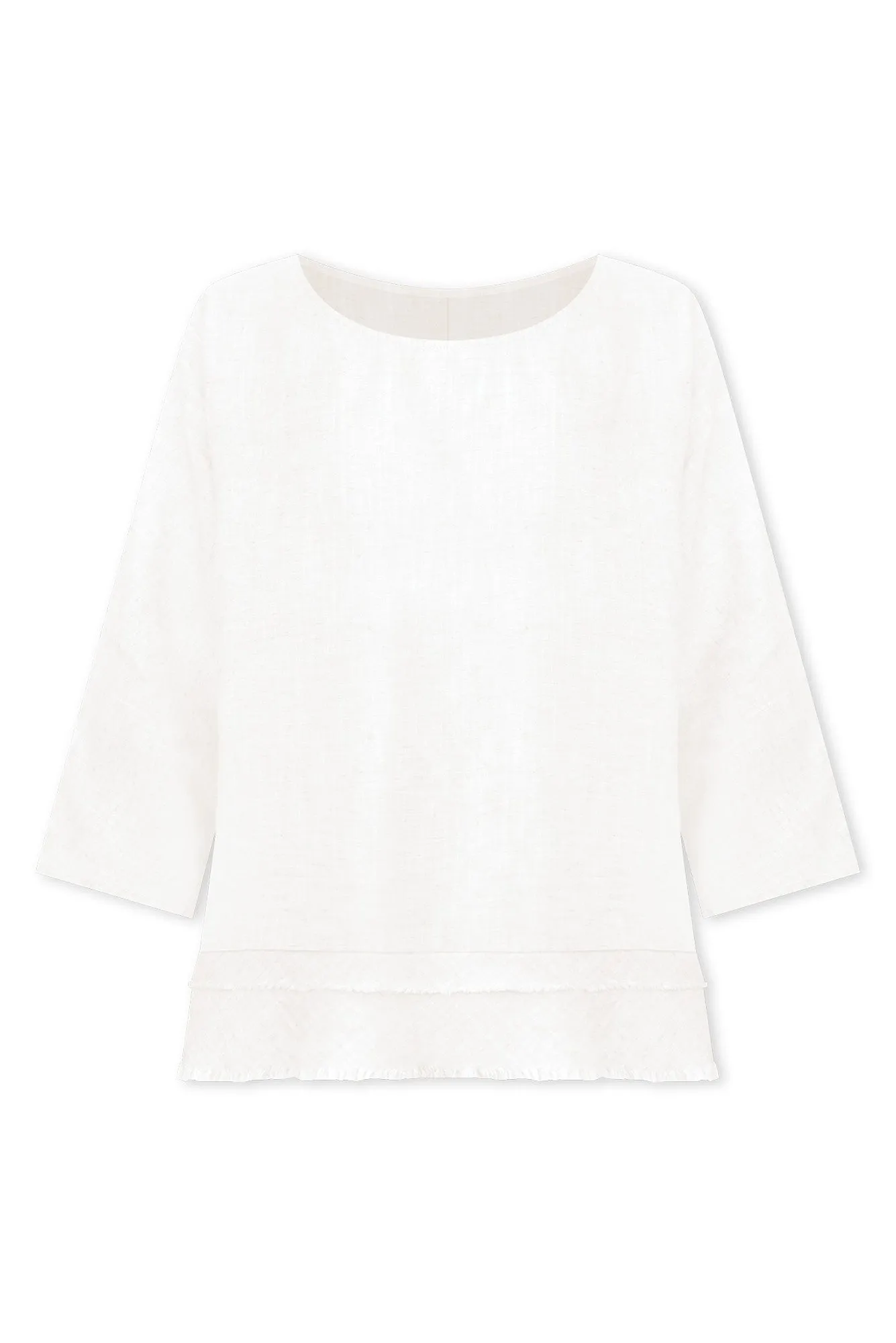 Johanna White Linen Blend Top